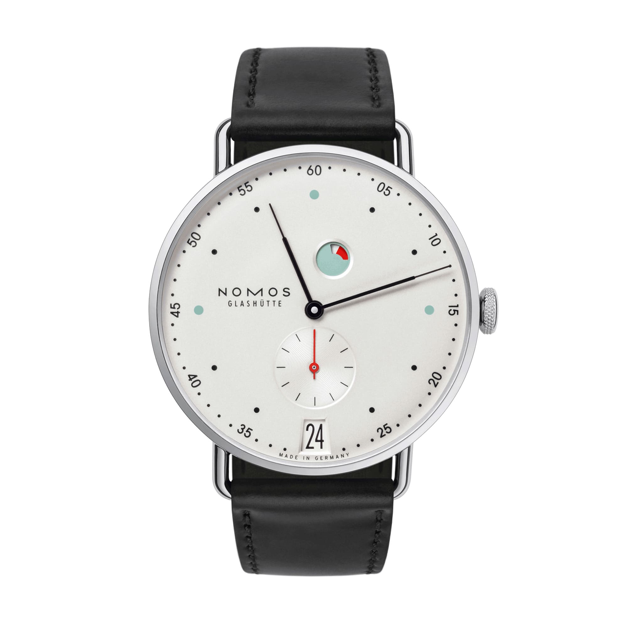 Metro Datum Gangreserve von NOMOS Glashütte bei Juwelier Jasper in Lippstadt