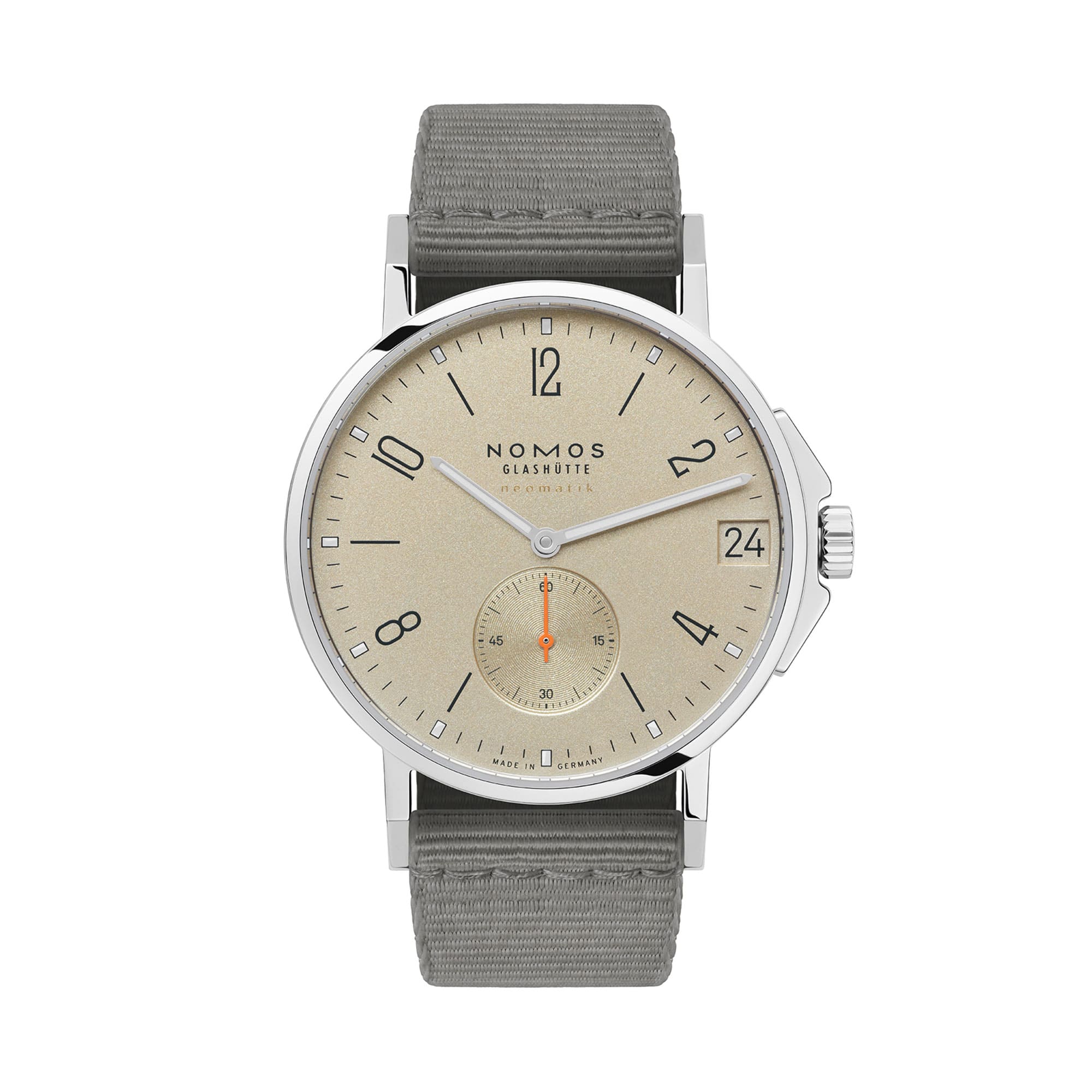 Ahoi neomatik 38 Datum sand von NOMOS Glashütte bei Juwelier Jasper in Lippstadt