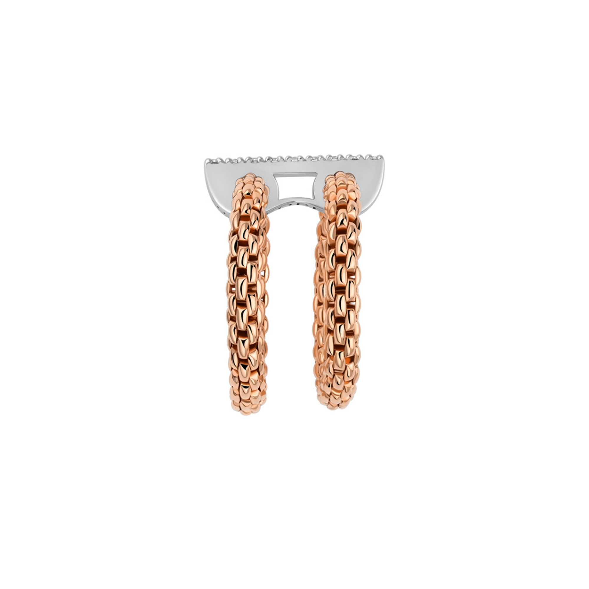 Prima Mesh-Ring mit Diamant-Pavé - Größe M