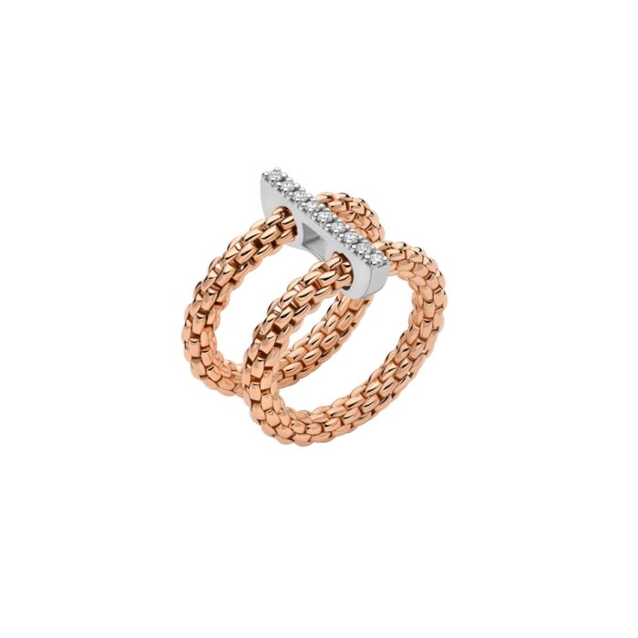 Prima Mesh-Ring mit Diamant-Pavé - Größe M von FOPE bei Juwelier Jasper in Lippstadt
