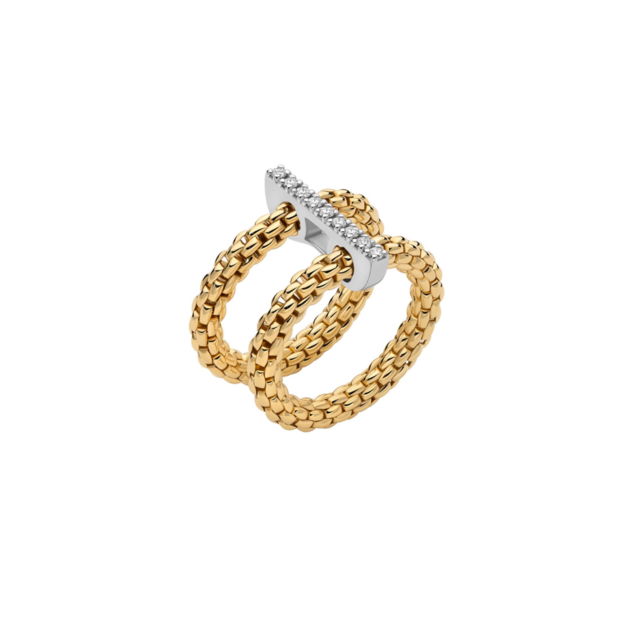 Prima Mesh-Ring mit Diamant-Pavé - Größe L von FOPE bei Juwelier Jasper in Lippstadt
